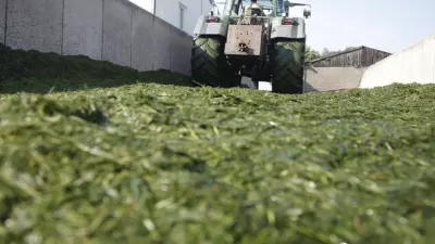 tractor working in a silo