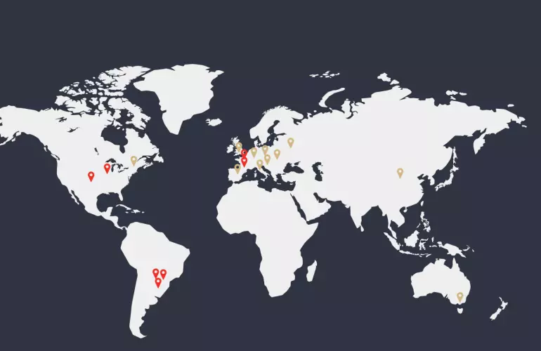 KUHN has factories on 3 continents and distribution subsidiaries in over 100 countries, ensuring proximity with a structured distribution network, guaranteed spare parts availability, and quick delivery.