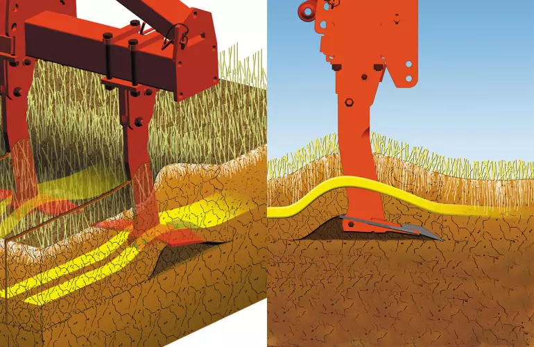 Representative drawings of the DC soil loosener at work