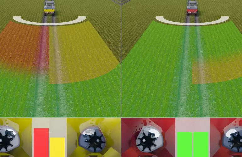 EMC: pomiar przepływu nawozu na każdej tarczy osobno, KUHN - pionier od ponad 20 lat!