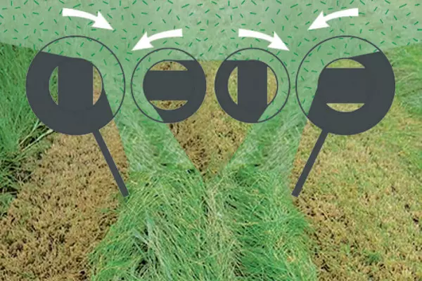 Noże o różnej średnicy umożliwiają odpowiednie formowanie wału pokosu.