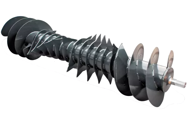 Rotor OPTIFEED o średnicy 48 cm, w którym noże i ślimaki boczne są umieszczone na jednym wałku.