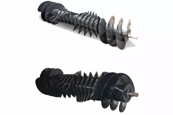 Rotor OPTIFEED o średnicy 48 cm, w którym noże i ślimaki boczne są umieszczone na jednym wałku.