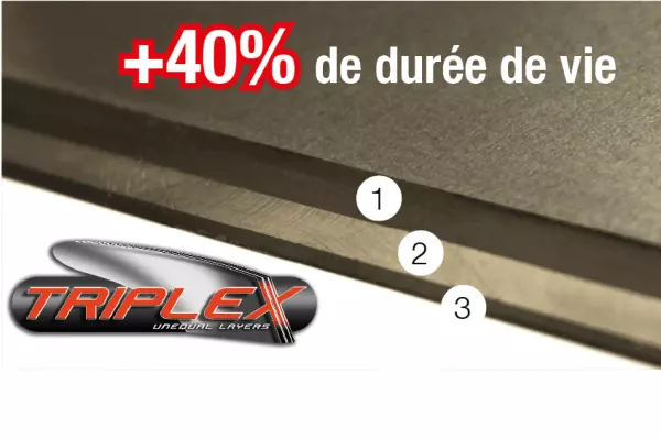 Odkładnice TRIPLEX wykonane z trzech warstw stali o różnej grubości to rozwiązanie KUHN, które optymalizuje rentowność Twojego pługa MASTER 103.