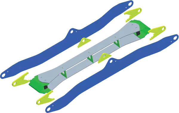 Stal przemysłowa o bardzo dużej granicy plastyczności zapewnia ramionom kosiarki PRO-LONGER GII dwukrotnie większą wytrzymałość i elastyczność w porównaniu ze standardową konstrukcją rurową.