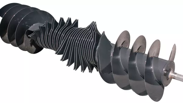 Rotor OMNICUT z 15 nożami (OC 15) zapewnia długość cięcia wynoszącą 45 mm.