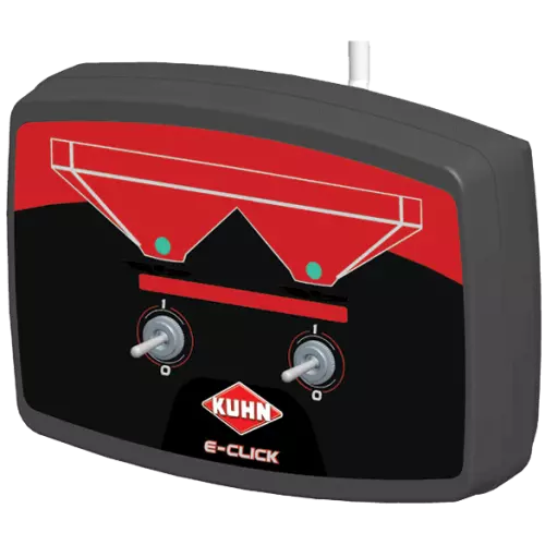 Sterownik E-Click do otwierania i zamykania wylotów nawozowych z kabiny ciągnika za pośrednictwem siłowników elektrycznych, dla rozsiewaczy AXIS w wersji C.