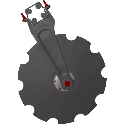 Tarcze stożkowe KUHN o średnicy 620 mm i grubości 6 mm.
