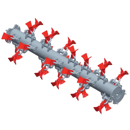 Opatentowany system FAST-FIT zapewnia szybki montaż i demontaż noży oraz maksymalne bezpieczeństwo dla maszyn pracujących wzdłuż dróg.