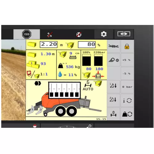 Elektroniczne ustawianie długości beli za pomocą panelu sterowującego lub mechanicznie