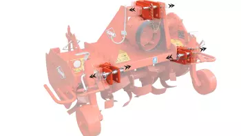 Stopniowane przesunięcie boczne za pomocą trzech jarzm ramy zaczepowej