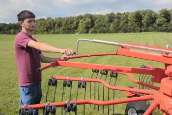 GA 6501: regulacja wału pokosu za pomocą korby