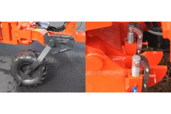 Ustawienie pionu, głębokości roboczej i przesunięcia pługa VARI-CHALLENGER można wykonać bez użycia narzędzi.