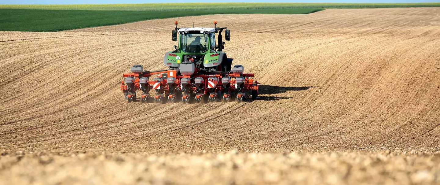 Pneumatyczny siewnik punktowy MAXIMA 3 podczas pracy